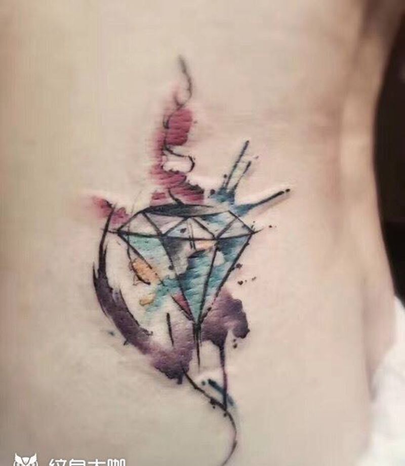 水墨钻石纹身图片