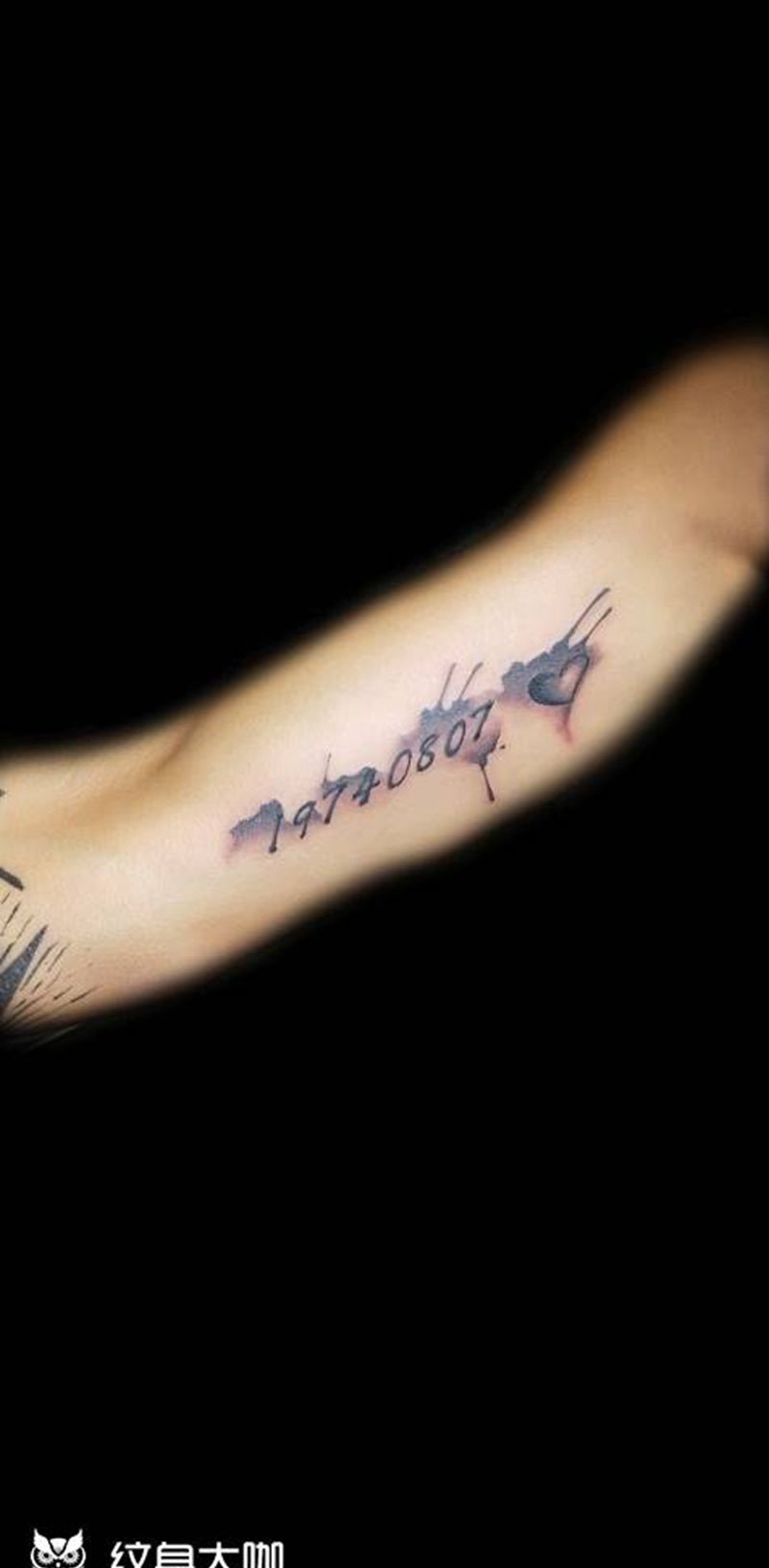 泼墨数字纹身图片