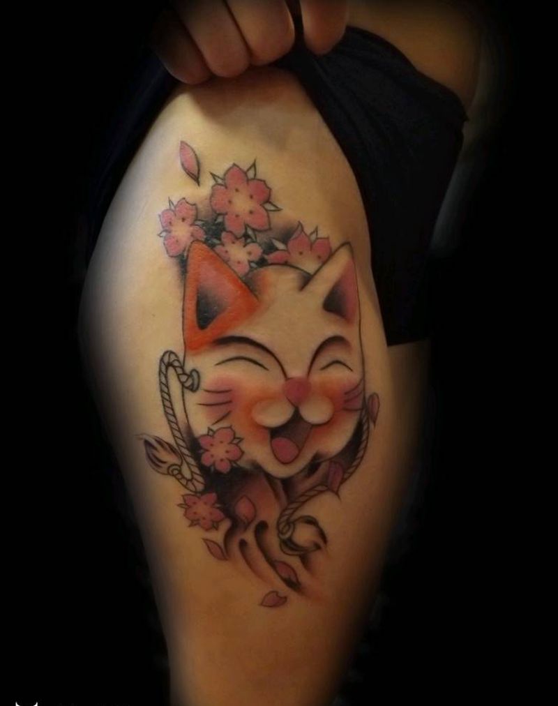 招财猫纹身图片