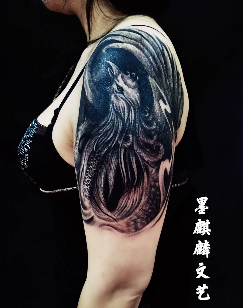 临摹岳老师作品纹身图片_手臂纹身图案