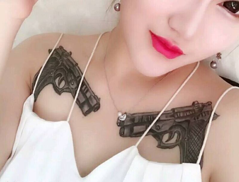 枪纹身纹身图片
