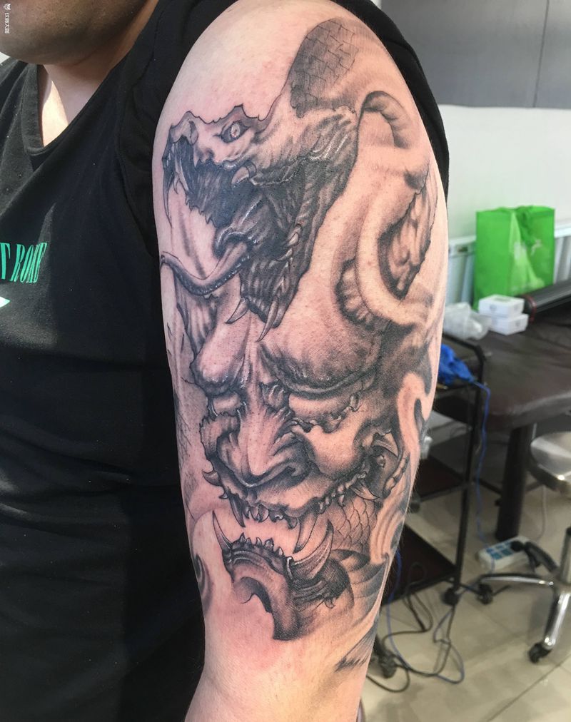 般若纹身图片_手臂新传统纹身图案