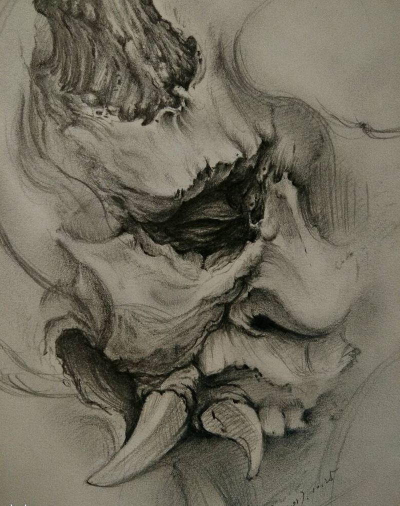 悟纹身图片_鬼神内蒙古纹呼市巴依手稿纹身图案