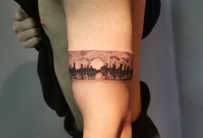 臂环纹身图片_点刺纹身图案