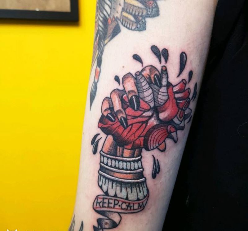 保持安静纹身图片_手臂Old School纹身图案