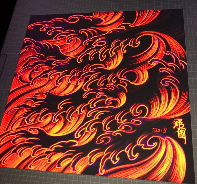 彫國画纹身图片