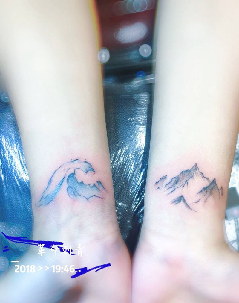 小清新❤浪VS山纹身图片