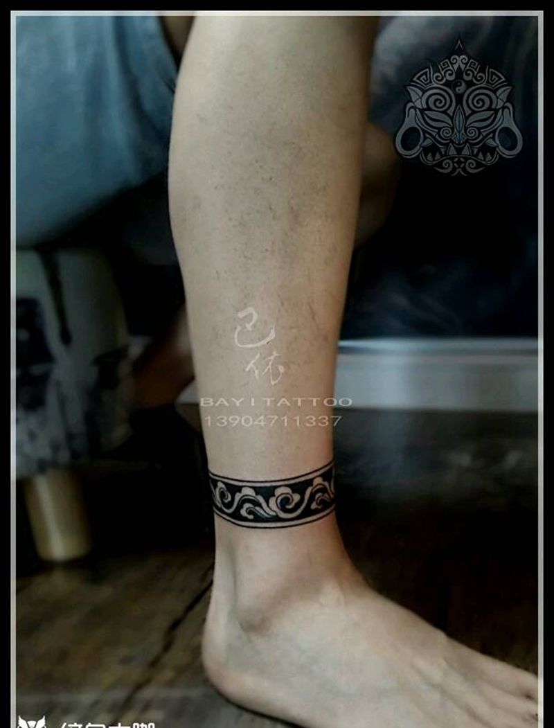脚环儿纹身图片_脚部图腾内蒙古纹呼市巴依纹身图案