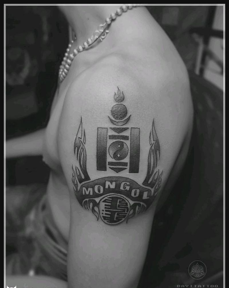 MONGOL纹身图片_肩部图腾蒙古纹身图案