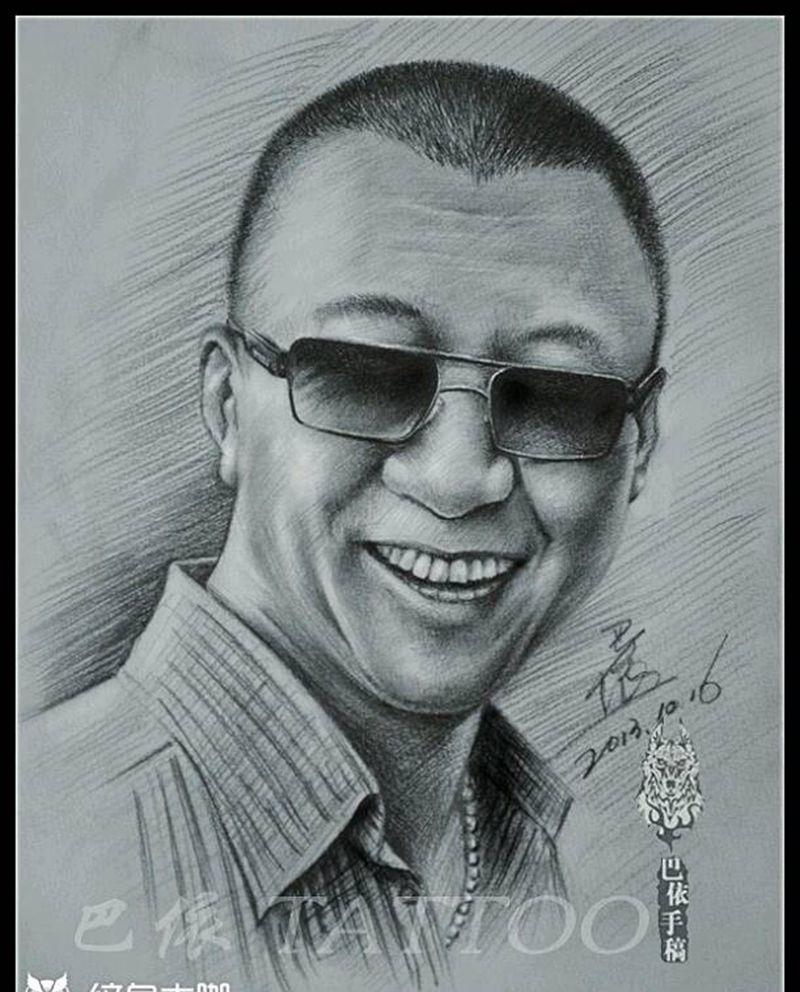 人物肖像纹身图片_欧美肖像写实人物巴依纹身专业纹身手稿纹身图案