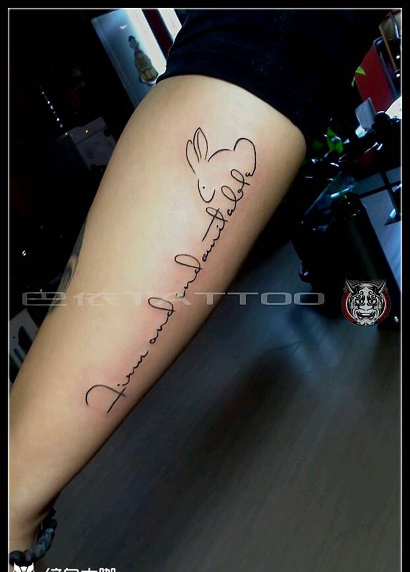 图腾～文字纹身图片_腹部腰部臀部腿部清新图腾纹身图案