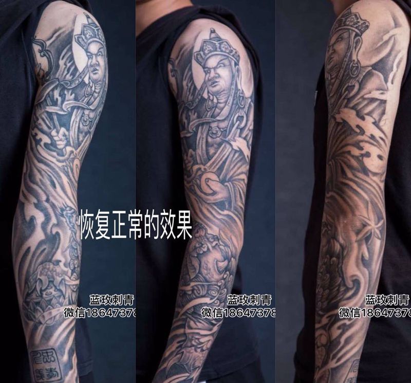 地藏王菩萨恢复正常的效果纹身图片
