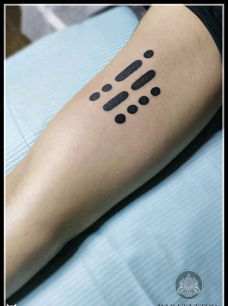 摩斯密码纹身图片_手臂图腾莫斯密码纹身图案