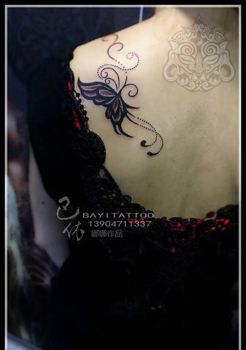 娜娜和妮子作品纹身图片_巴依内蒙古专业培训清新纹身图案