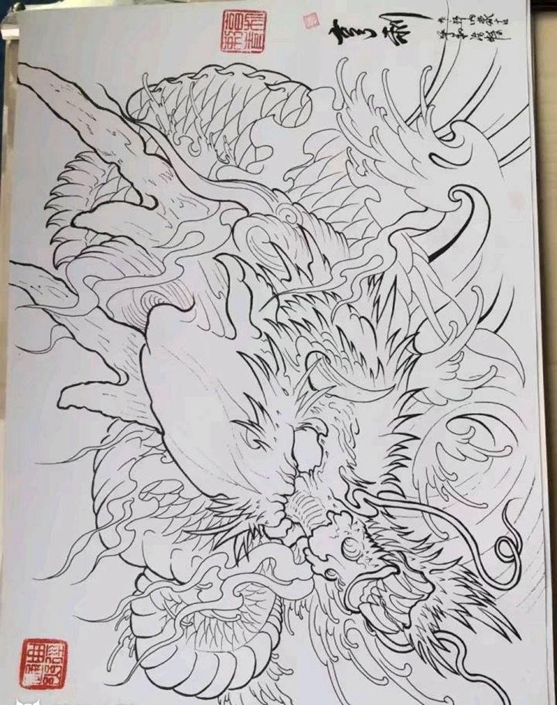 中华龙纹身图片_背部胸部新传统纹身图案