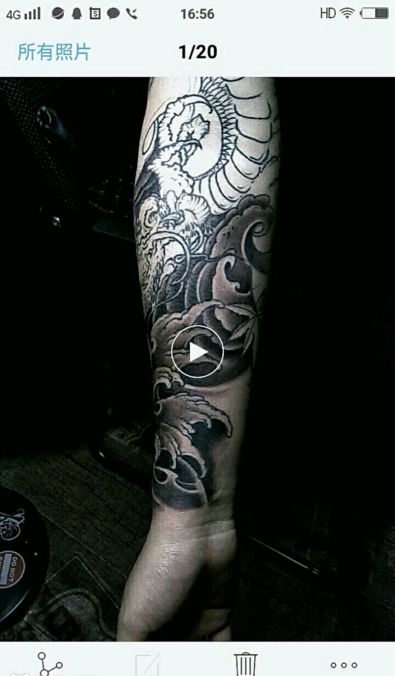龙花臂待续纹身图片_手臂新传统花臂纹身图案
