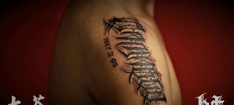 奇卡诺纹身图片_肩部纹身图案