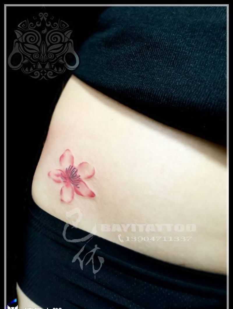 两个小清新樱花and彩虹桥纹身图片_清新巴依纹身内蒙古纹身专业纹身纹身图案