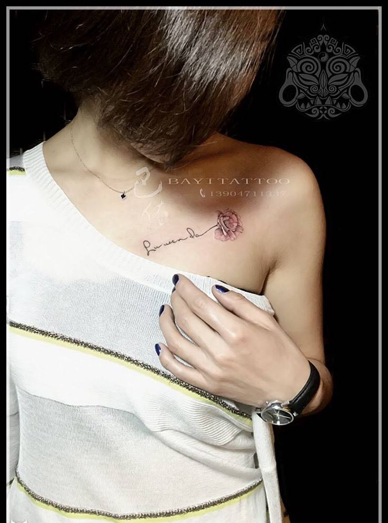 一对儿对儿纹身图片_巴依内蒙古专业清新胸部腰部情侣纹身图案