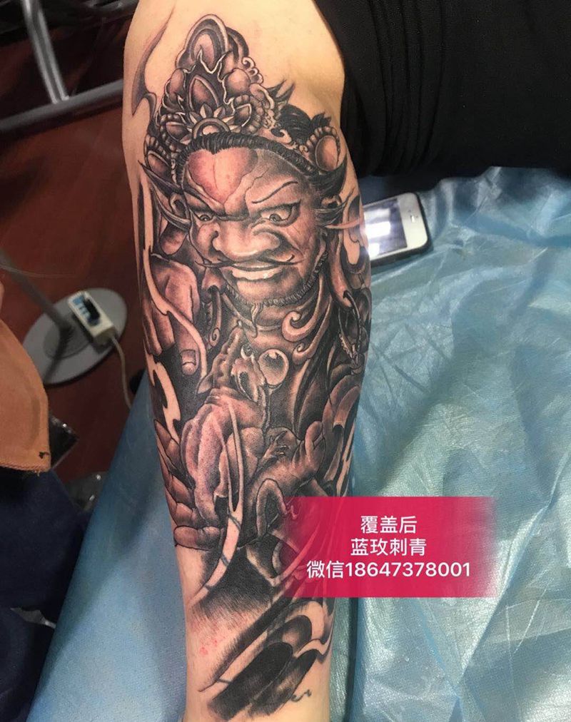 覆盖作品黄财神纹身图片