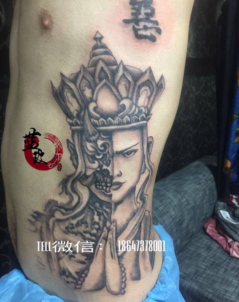 佛与魔纹身图片
