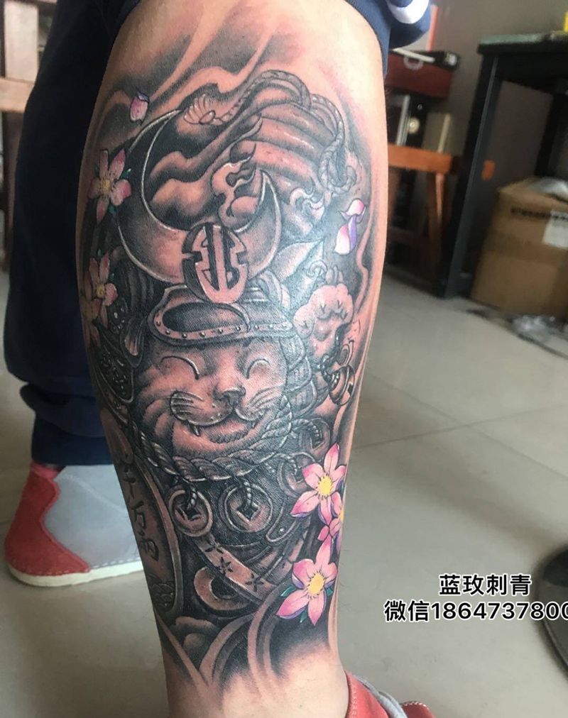 猫武士纹身图片