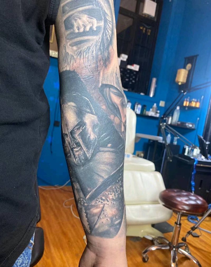 写实花臂纹身图片_手臂欧美写实纹身图案