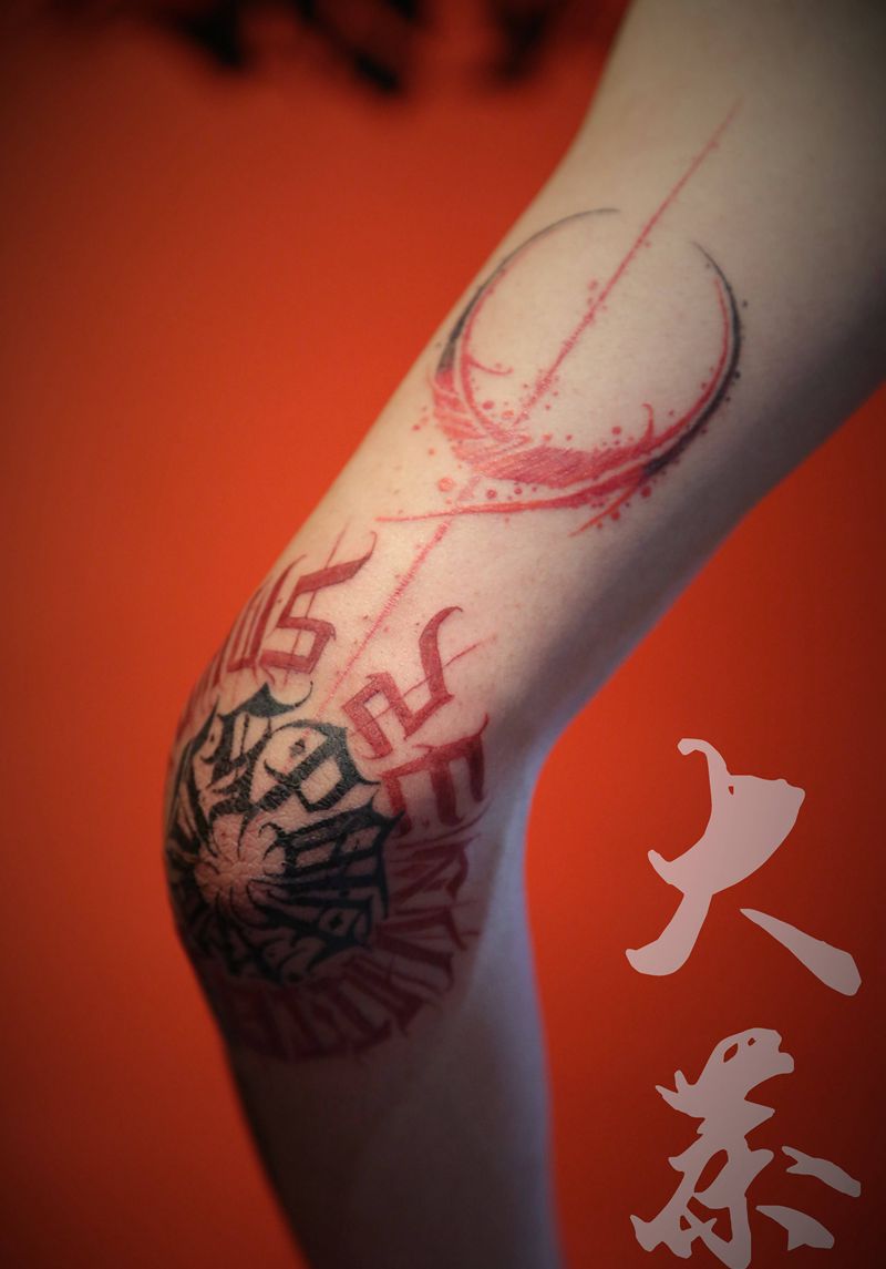 写字纹身图片_手臂花体字纹身图案