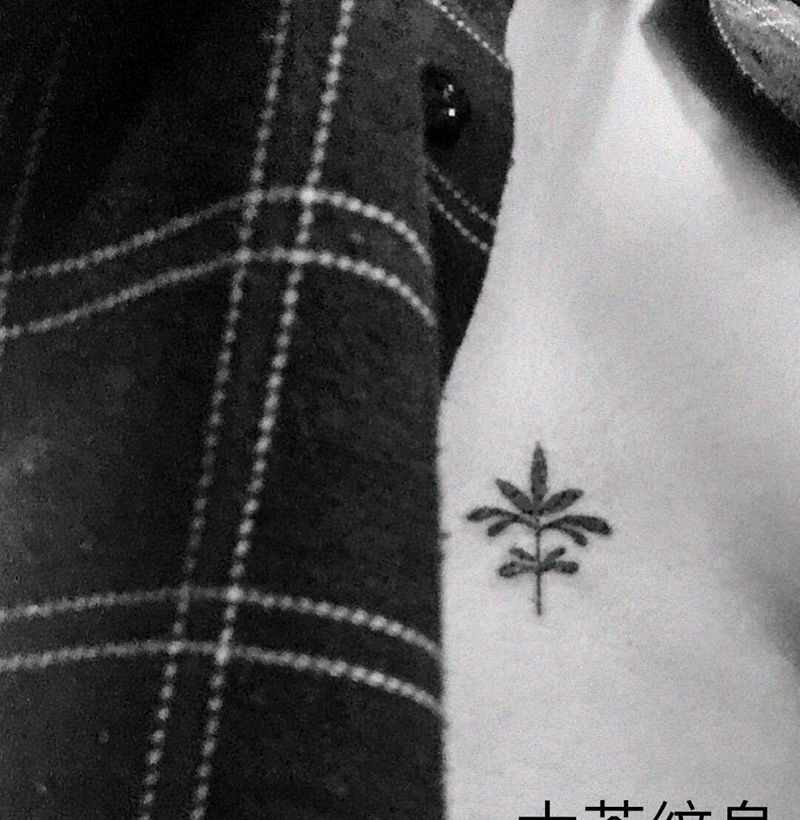 小清新纹身纹身图片_胸部几何花纹身图案