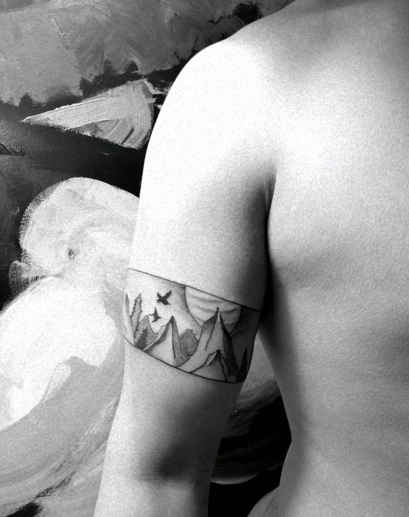 原创星空臂环纹身图片