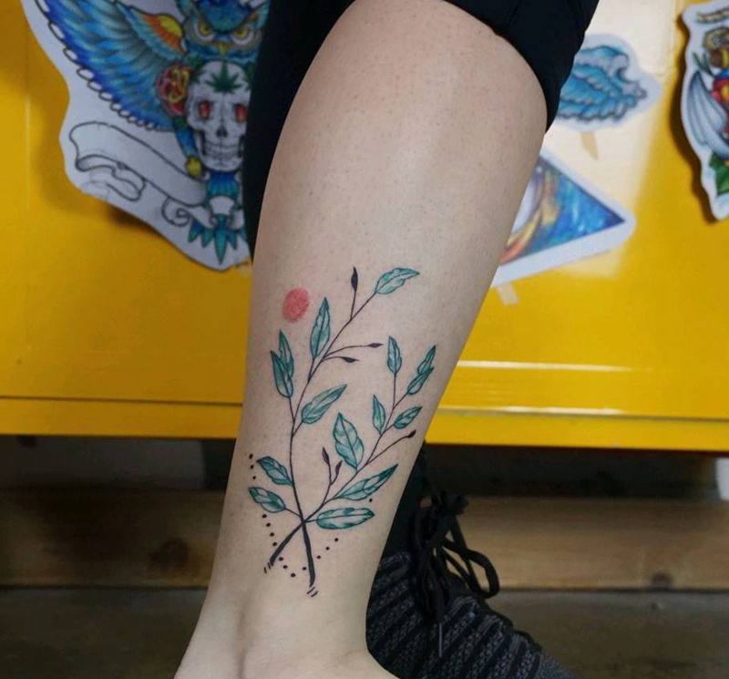 叶子纹身图片