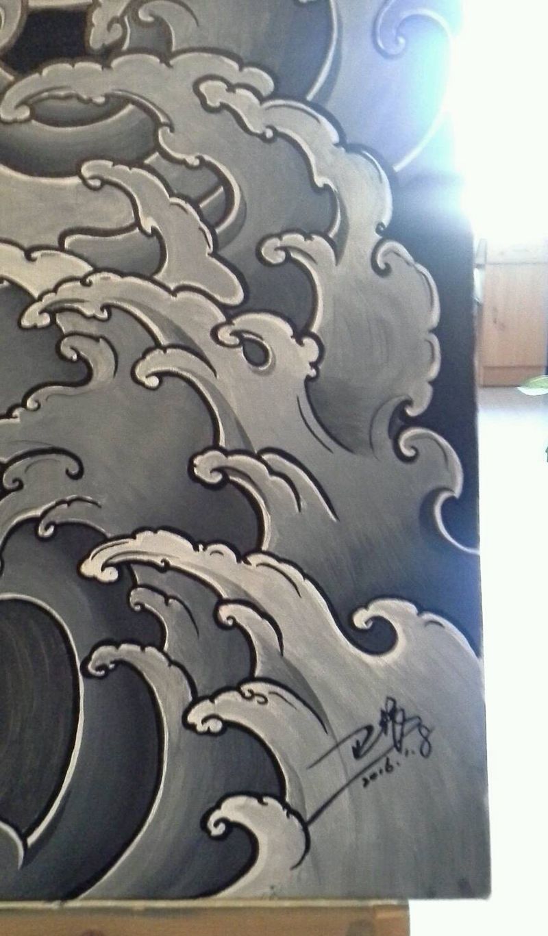 原创水花～～～纹身图片_传统巴依纹身专业纹身纹身培训手稿纹身图案