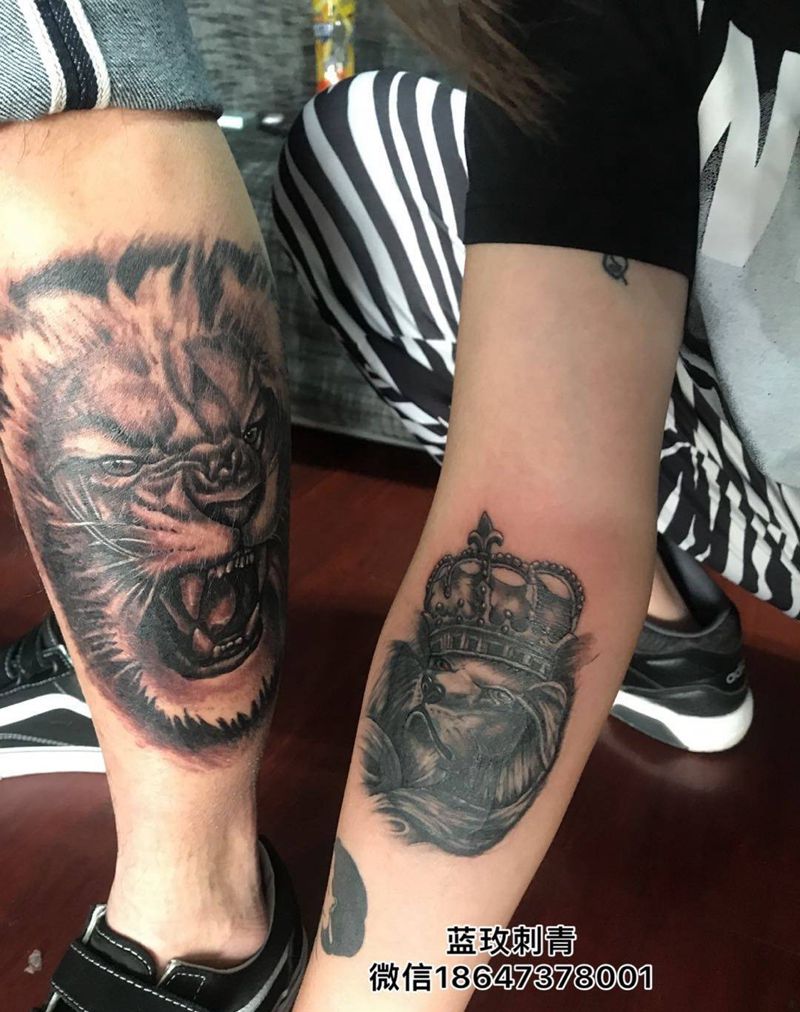 狮子，情侣纹身纹身图片
