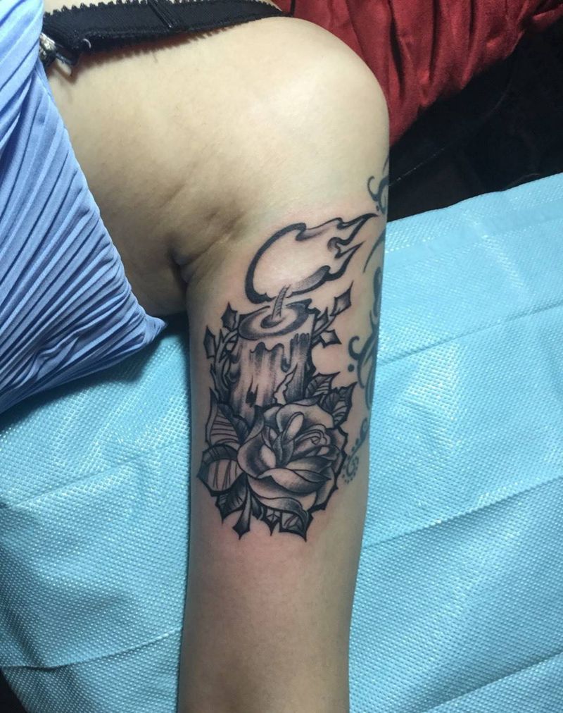 思酷蜡烛纹身图片_成品欧美手臂巴依纹身内蒙古纹身专业纹身纹身图案