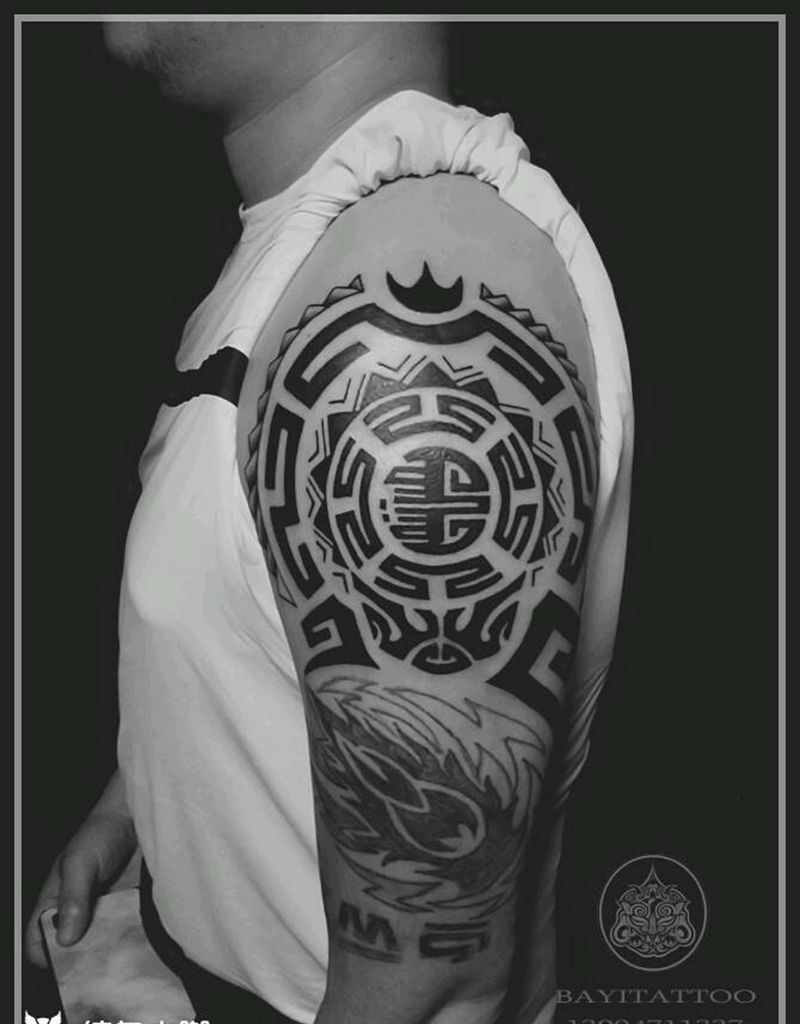 原创蒙古图腾纹身图片_肩部图腾原创蒙古图滕纹身图案