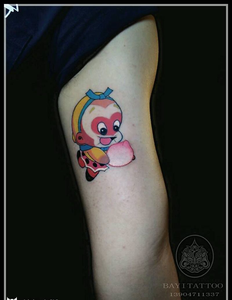 我乃齐天大圣纹身图片_手臂清新内蒙古纹呼市巴依插画纹身图案