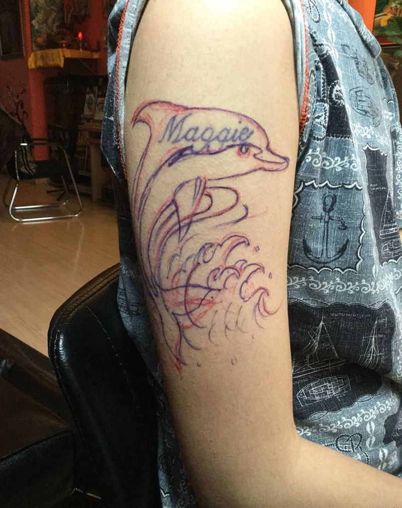 小遮盖纹身图片_巴依内蒙古专业动物肩部纹身图案