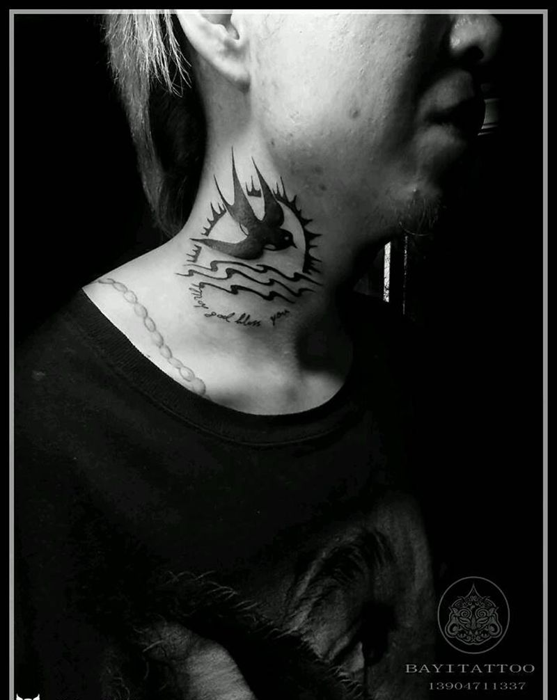 海燕纹身图片_清新动物图腾内蒙古纹呼市巴依纹身图案