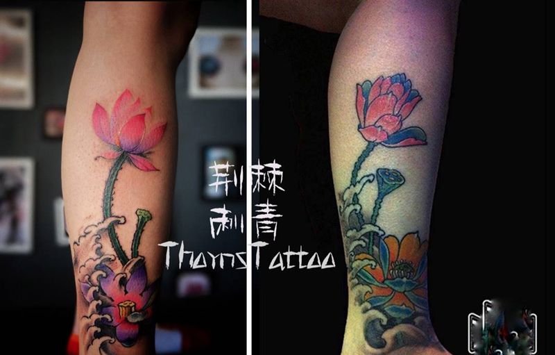 莲纹身图片