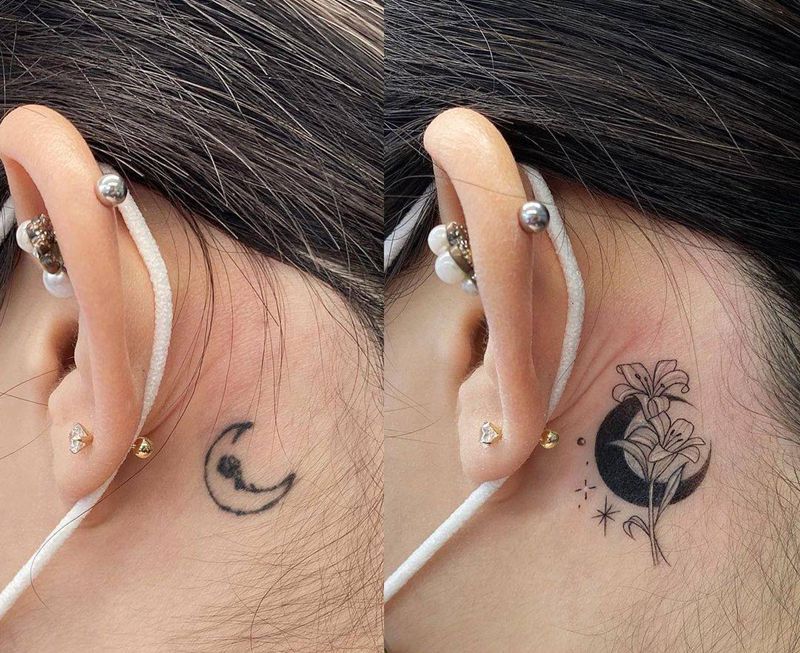 遮盖纹身图片_颈部点刺几何纹身图案