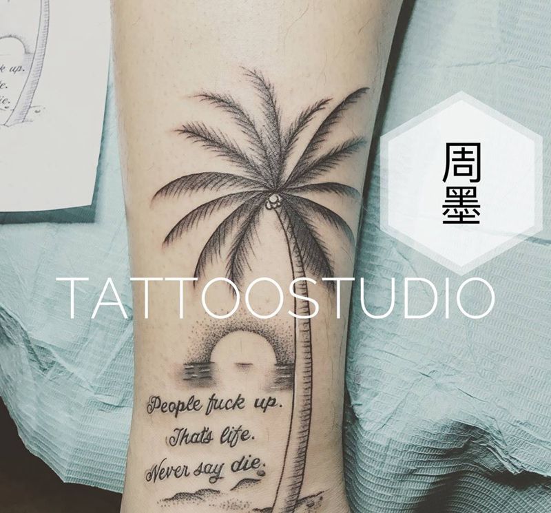 椰子树纹身图片