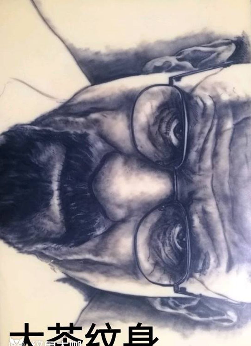 写实肖像纹身图片_欧美写实黑白写实纹身图案