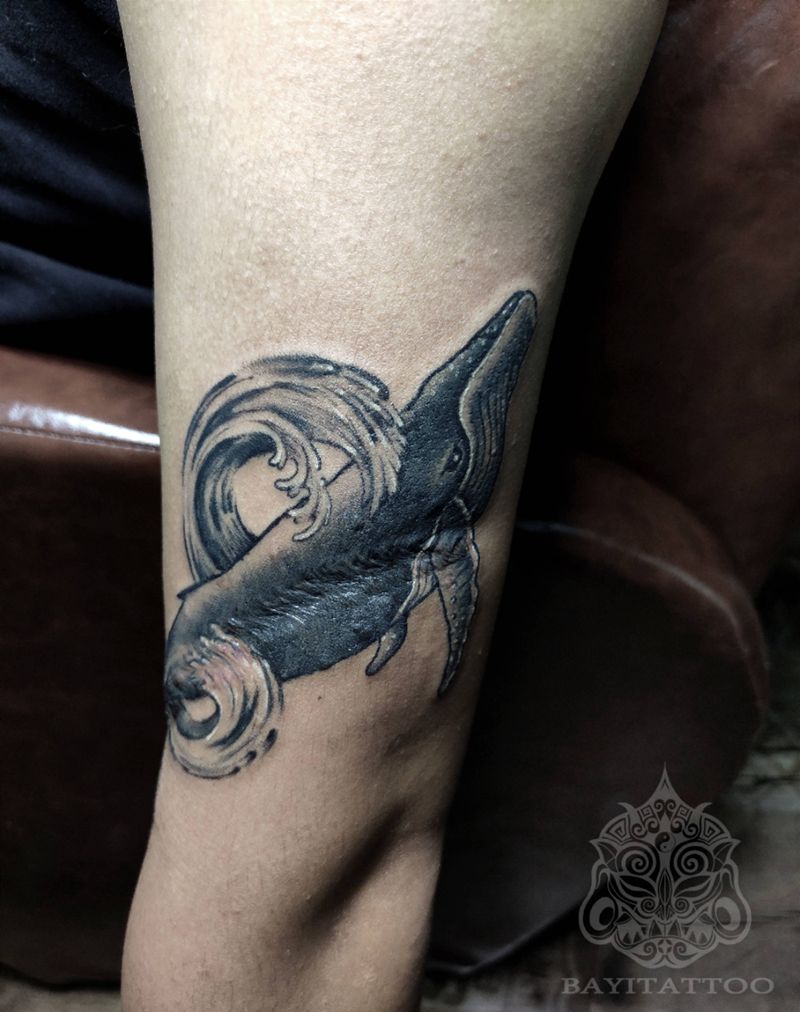 疤痕遮盖（鲲）纹身图片_手臂欧美写实鲲遮盖疤痕纹身图案