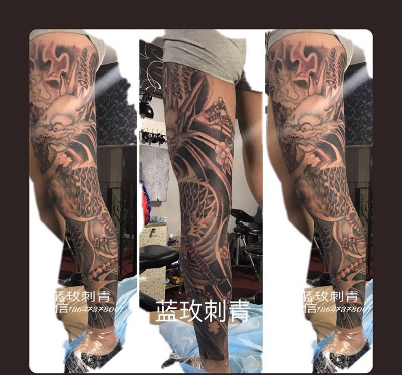 花腿龙纹身图片