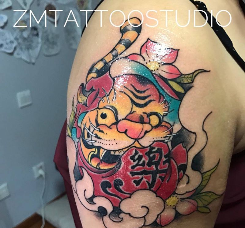 达摩虎纹身图片