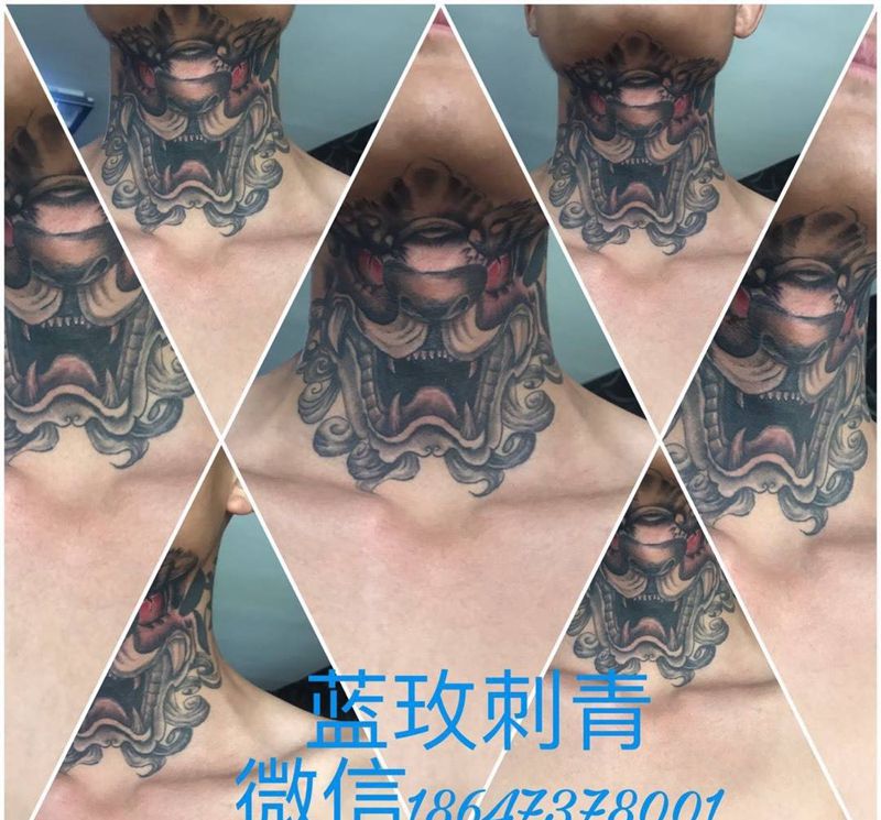 唐狮纹身图片