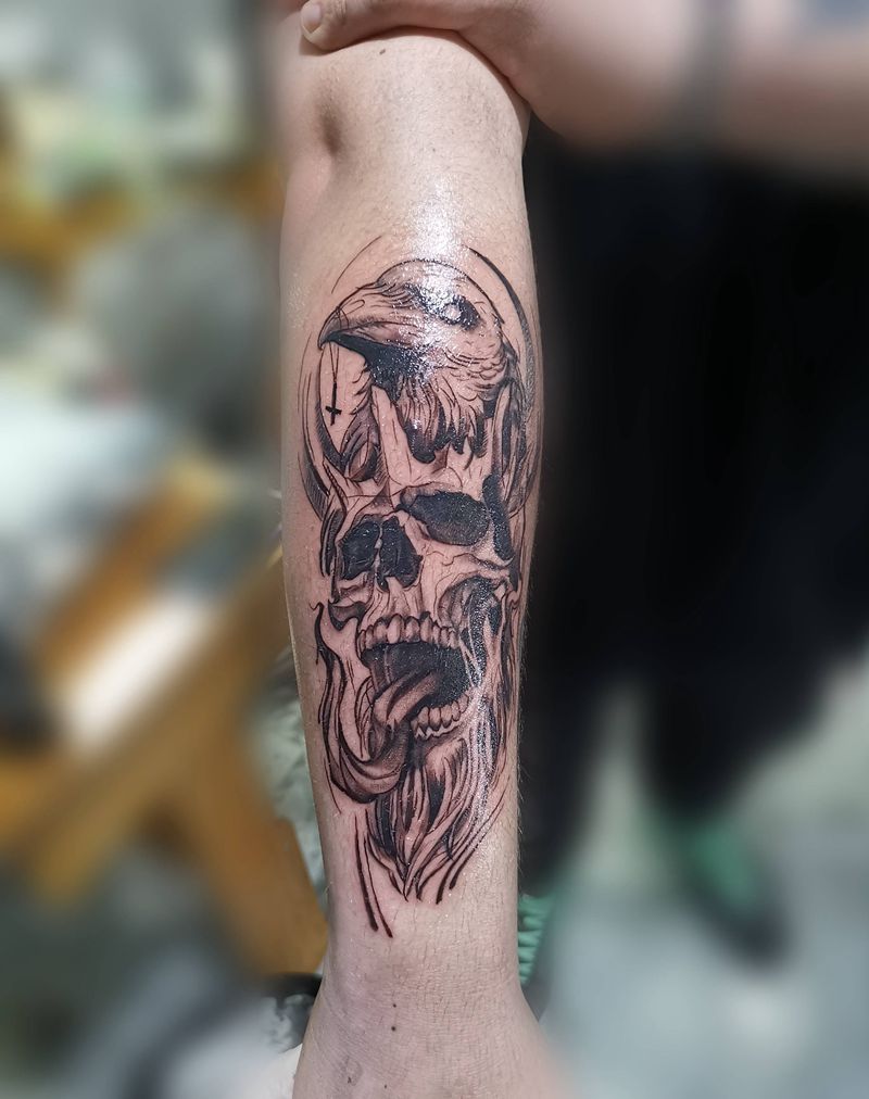 小臂外侧纹身图片_欧美写实New School纹身图案