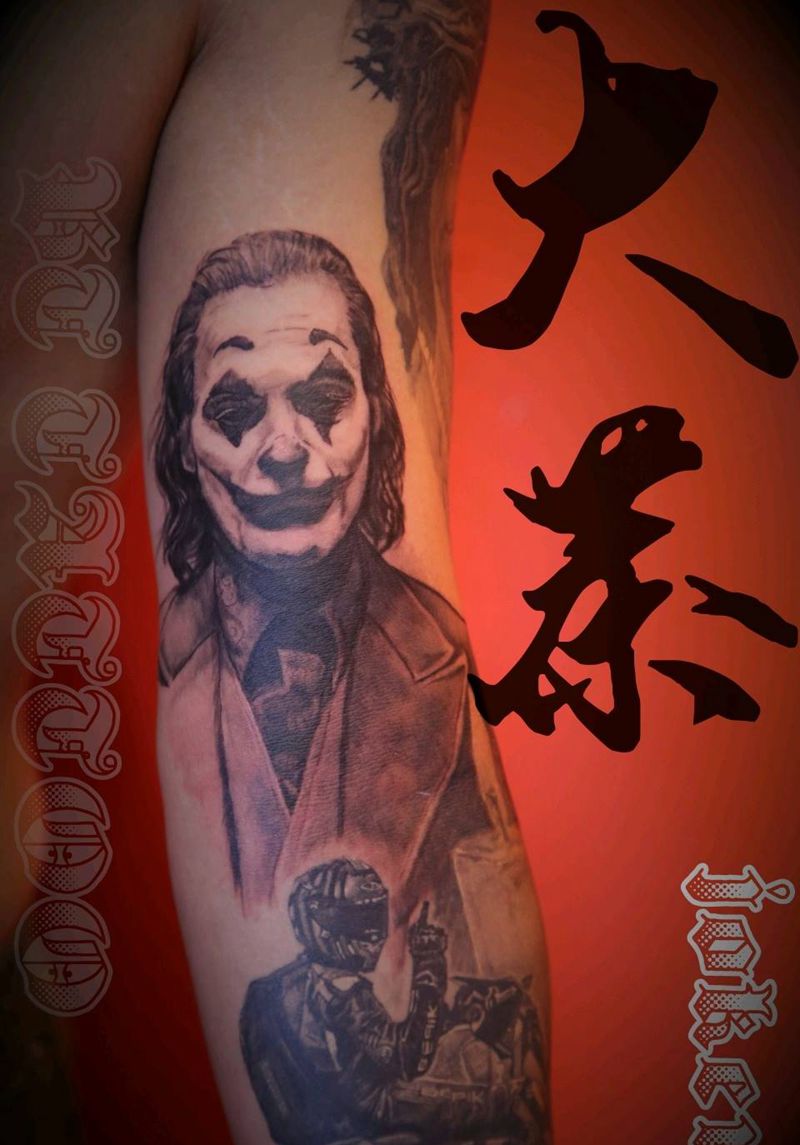 joker（未完成）纹身图片_手臂欧美写实纹身图案