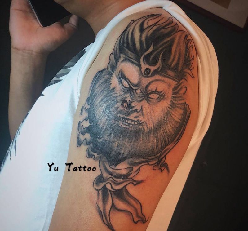 旧文身遮盖 大圣纹身图片