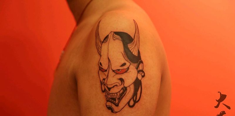 般若纹身图片_手臂老传统纹身图案